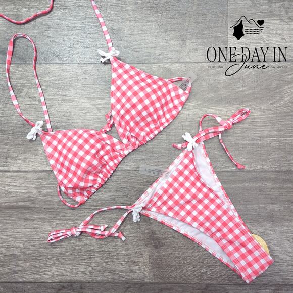 CharmLeaks Adjustable Triangle Tie Side Cheeky Bikini Swimsuit Size S - Picture 2 of 5